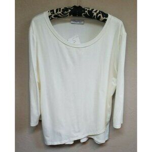 New David Nieper Womens Ivory Supersoft Crossover Top Size 16 Comfortable Jersey